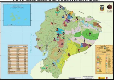 Figura 1. Mapa de la distribución de las Etnias en el Ecuador. 
