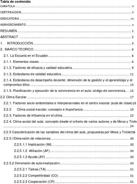 Tabla de contenido 