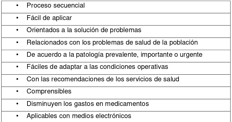 TABLA 6.  Características de los protocolos terapéuticos 