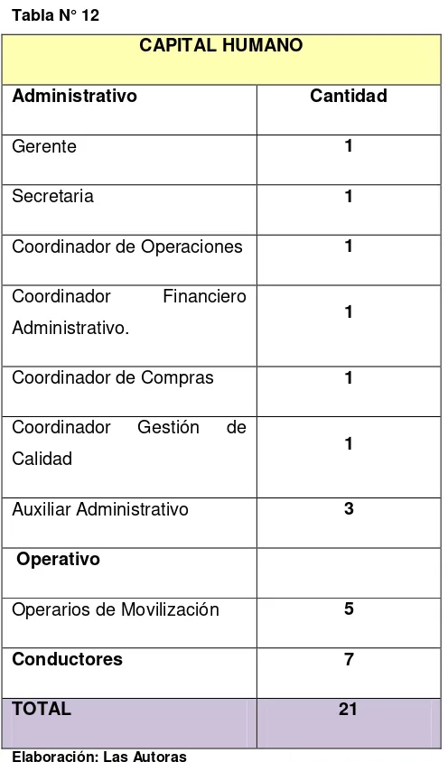 Tabla N° 12  