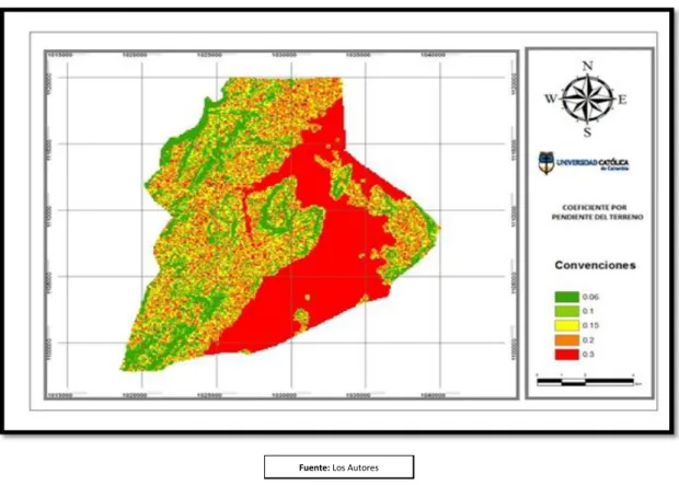 FIGURA 10 Mapa Coeficiente de Infiltración por Efecto de Pendiente 