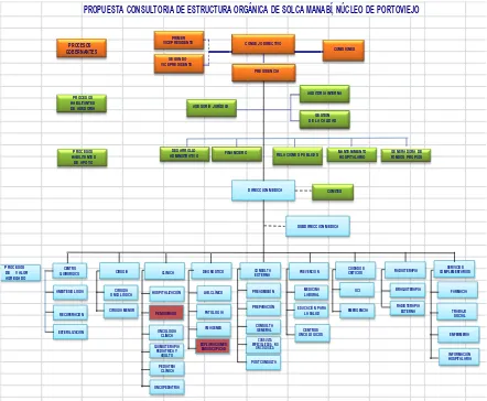 Figura Nº 3. Organigrama estructural del Hospital de SOLCA-Portoviejo Fuente:  Secretaria  del  Consejo  Directivo,  Hospital     Oncológico  “Dr