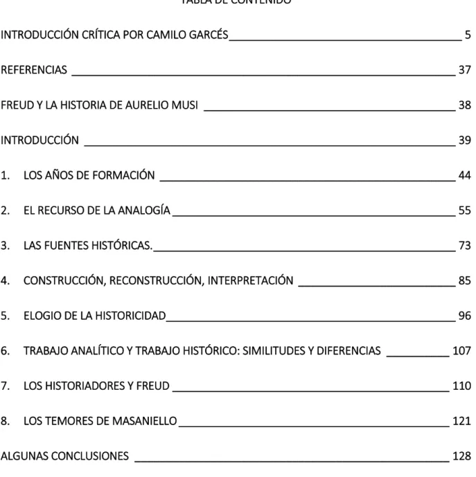 TABLA DE CONTENIDO 