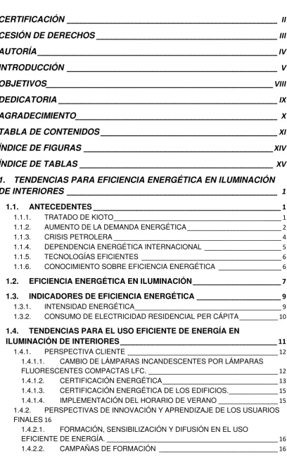 TABLA DE CONTENIDOS  