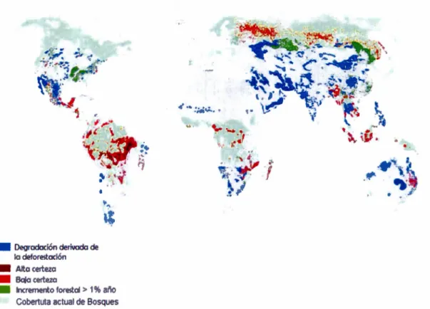 Fig. 3. Deforestación en  el  Mundo (Millenium  Ecosystem  Assessment 2005). 