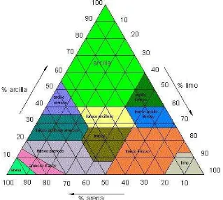 Figura 2: Triangulo de las doce clases texturales 