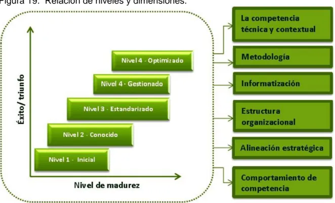 Figura 19.  Relación de niveles y dimensiones. 