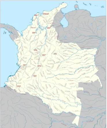 Ilustración 5 19 . Mapeo de principales ríos de Colombia. 