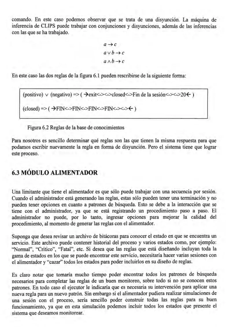 Figura 6.2 Reglas de la base de conocimientos 