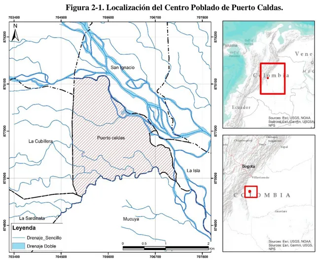 Figura 2-1. Localización del Centro Poblado de Puerto Caldas. 
