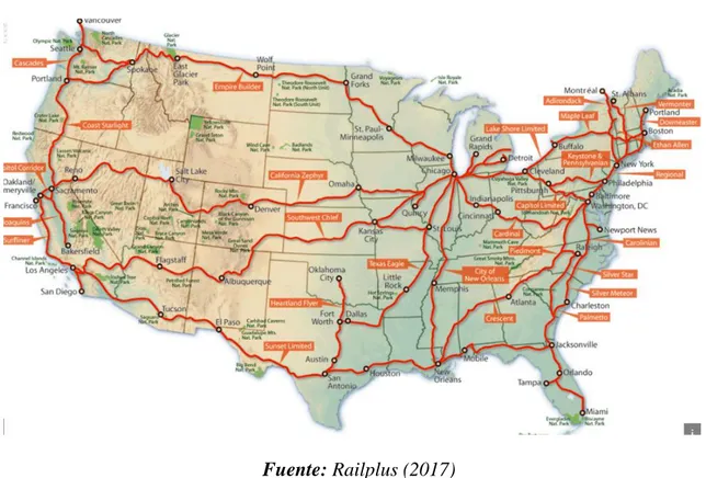 Figura 1:Red férrea en Estados Unidos 