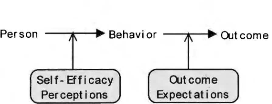 Figure 4.  Representation of the difference between self-efficacy and outcome  expectancy (Bandura,  1977a, with sorne changes)