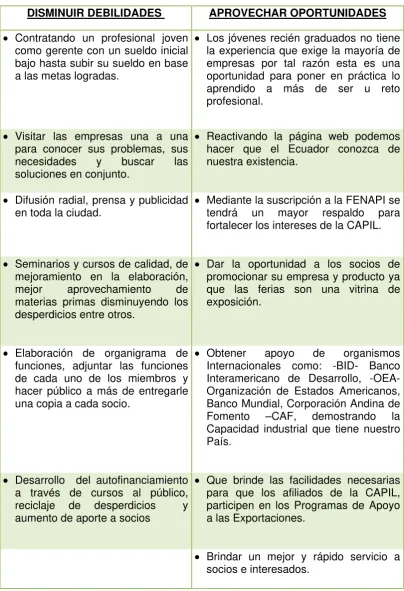 CUADRO # 7  ANÁLISIS DE LA MATRIZ FODA 