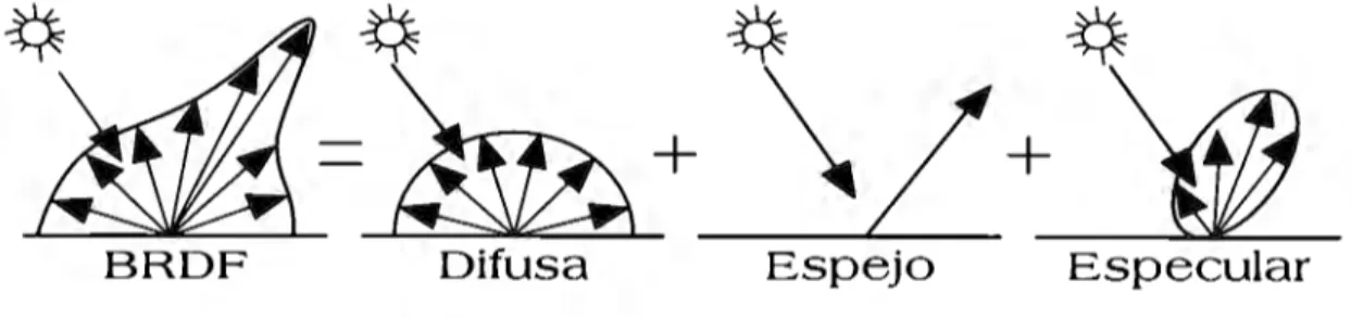 Fig.  1:  Componentes de  la reflexión. 