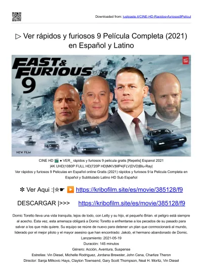 Ver rápidos y furiosos 9 Película Completa (2021) en Español y Latino