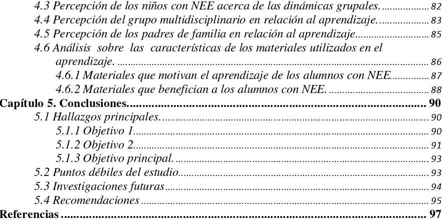 Tabla 1.ÍNDICE DE TABLAS. Problemas de aprendizaje (Gómez, 2002)