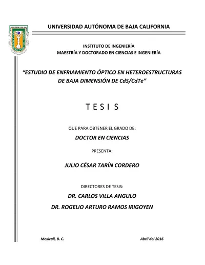 Universidad AutÓnoma De Baja California Instituto De IngenierÍa MaestrÍa Y Doctorado En Ciencias 0106