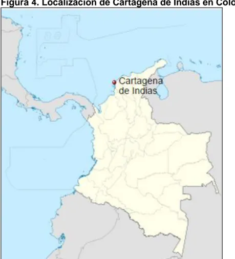 Figura 4. Localización de Cartagena de Indias en Colombia 