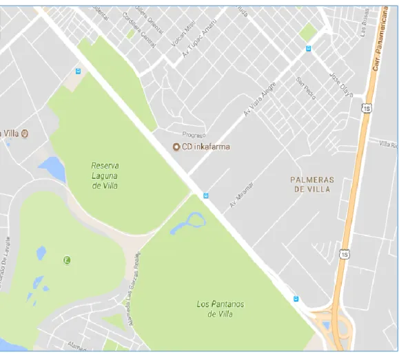 Figura 2: Mapa con la Ubicación de Inkafarma. Fuente Google Maps. 