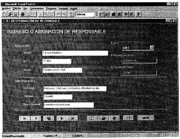 FIGURA 27, Pantalla de Determinación de Responsable