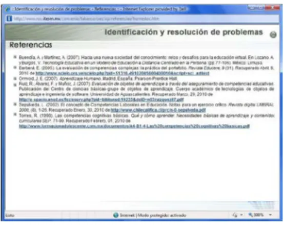 Figura 7. Referencias del objeto de aprendizaje. 