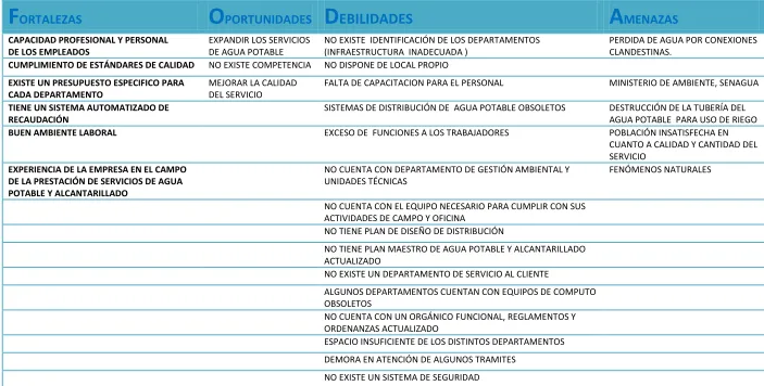 Cuadro 1. Análisis FODA 