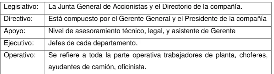 Tabla Nro. 1: Estructura Orgánico Funcional ILELSA 