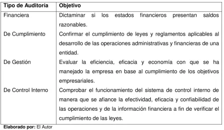 Tabla Nro. 4: Objetivos de la auditoría integral 