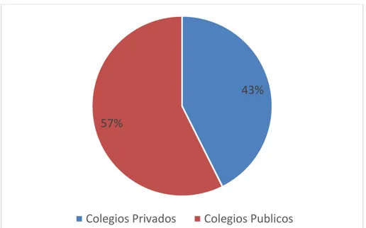 Figura 2. Descripción del mercado potencial, porcentaje de colegios en  Colombia. 
