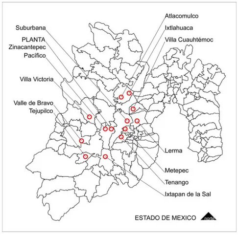 Figura  2.1 Ubicación geográfica de centros de distribución                                                   