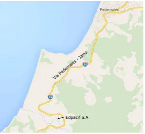 Figura 1.   Ubicación de Empacadora del Pacífico S.A. Adaptado de Google Inc. https://maps.google.com.ec/maps?hl=es-419tab=wl 