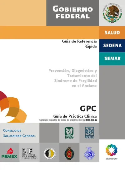 Gpc Guía De Referencia Rápida Prevención Diagnóstico Y Tratamiento Del Síndrome De Fragilidad 0285