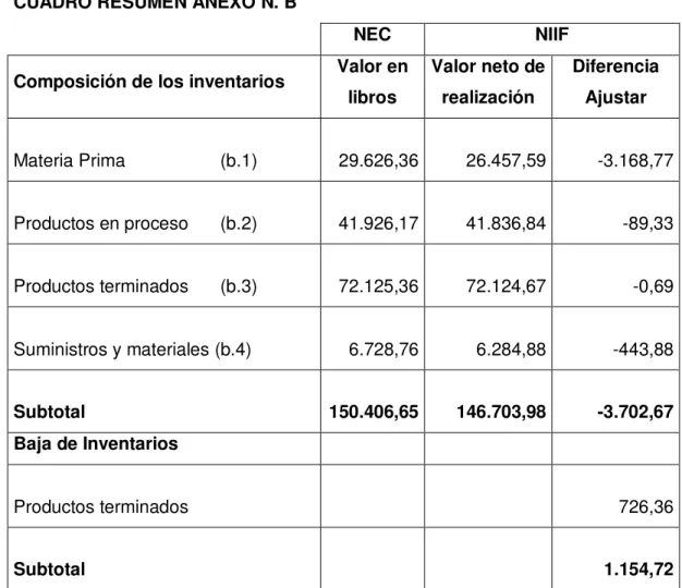 CUADRO RESUMEN ANEXO N. B 
