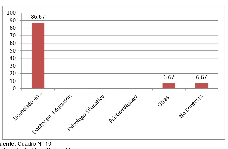 Cuadro N° 10: SU TITULACIÓN DE PREGRADO, TIENE RELACIÓN CON:  