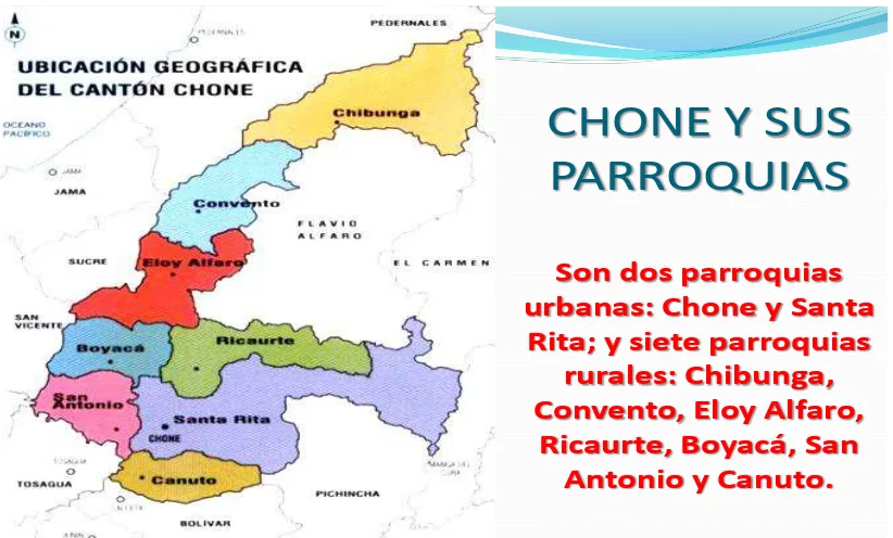 Figura 3: Mapa límites del cantón Chone. 