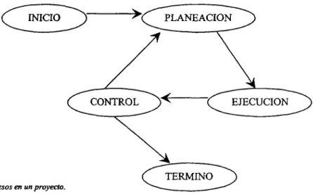 Figura 4.4 Procesos en un proyecto.
