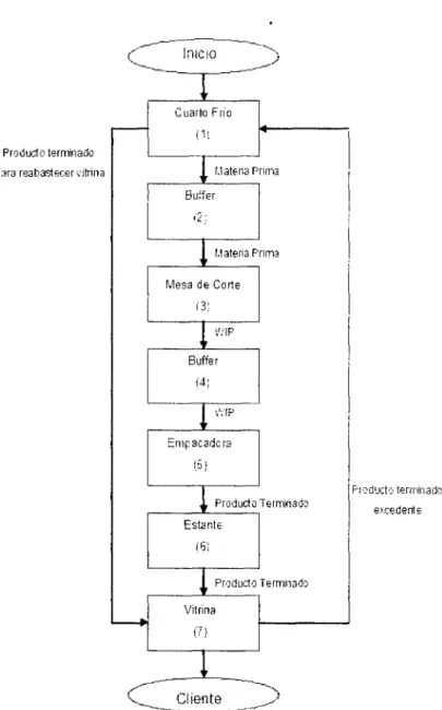 Figura 3.1: Esquema de las etapas de proceso de los productos.