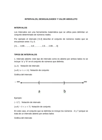 1. Intervalo Abierto: Este Tipo De Intervalo Como Es Abierto Por Ambos ...