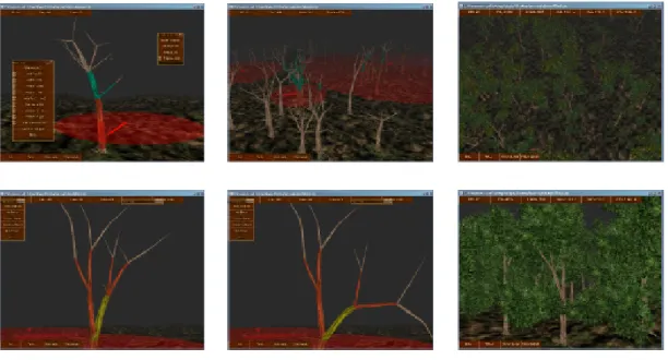 Figura 2.9: Bosque interactivo logrado al combinar un modelo de animaci´on procedural con otro basado en f´ısica
