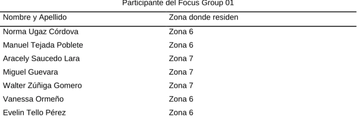 Figura 20. Focus Group 01 