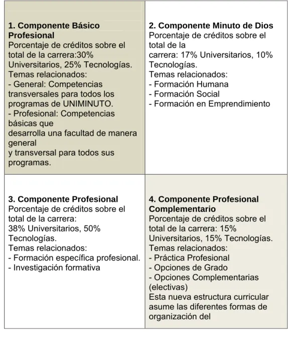Figura 4 Componentes del modelo curricular (2) 
