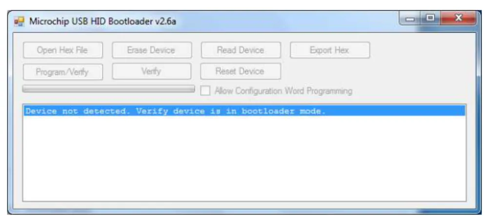 Figura 2.7 Software HID bootloader para cargar el código fuente al microcontrolador 