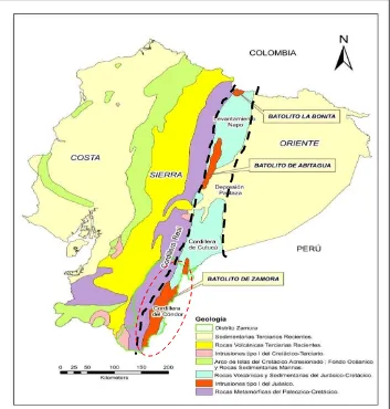 Figura 4.  Geología simplificada del Ecuador. 