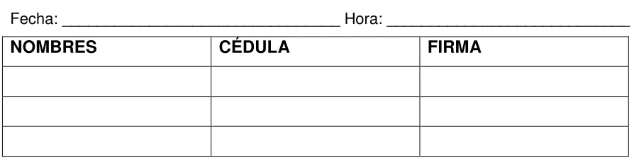TABLA 9   .Registro de asistencia 