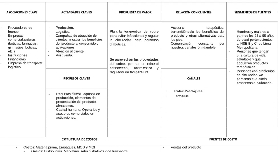 Figura 2. Modelo Canvas. 