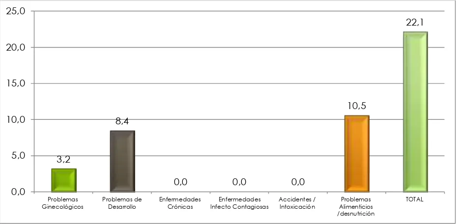 Tabla 7: Distribución porcentual de los problemas de salud encontrados en los adolescentes  