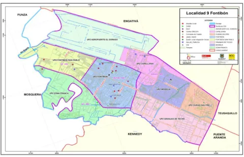 Figura 2. Distribución de las UPZ, localidad de Fontibón. 