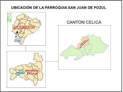 Figura 1. Mapa de Ubicación de la Parroquia de San Juan de Pózul. Fuente: Plan de Desarrollo y Ordenamiento Territorial de la parroquia San Juan de Pózul  