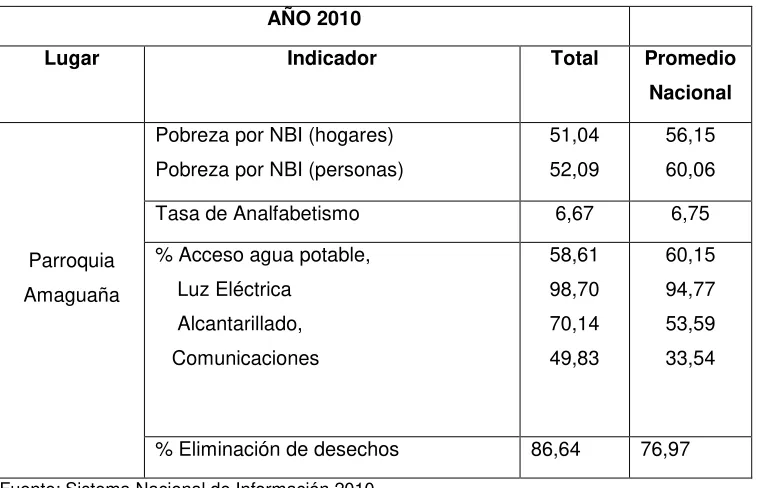 Tabla 4. Indicadores de los Determinantes de la Salud 